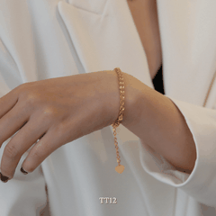 Vòng tay titan mắt xích dạng xoắn không đen gỉ phong cách unisex TT12