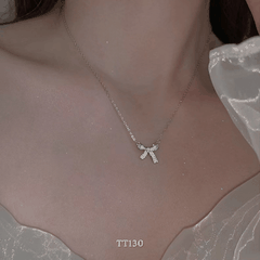 Dây chuyền, Vòng tay, Bông tai đính đá hình nơ TT130
