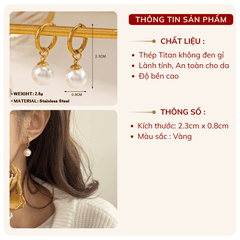 Bông tai Thép Titan không gỉ khoen tròn TT149