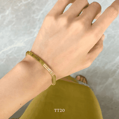 Vòng tay titan không đen gỉ dạng vẩy cá thời trang unisex  TT20