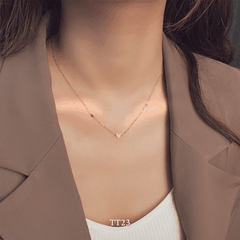 Dây chuyền titan không đen gỉ mặt tim sợi mỏng nữ tính TT23