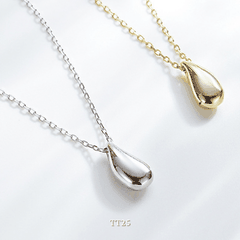 Dây chuyền nữ sợi mảnh mắt xích mặt giọt nước titan không đen gỉ TT25