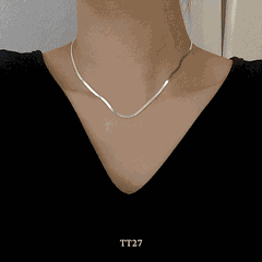 Dây chuyền titan bảng lớn dạng basic phụ kiện thời trang unisex TT27