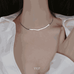 Dây chuyền titan bảng lớn dạng basic phụ kiện thời trang unisex TT27