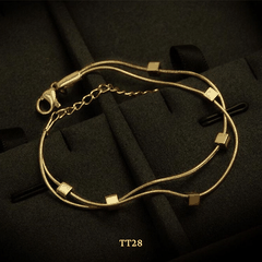 Vòng tay titan hạt vuông thời trang phụ kiện trang sức đơn giản TT28