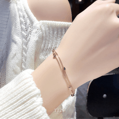 Vòng tay titan hạt vuông thời trang phụ kiện trang sức đơn giản TT28