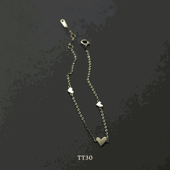 Vòng tay Thép Titan không gỉ hình tim sợi mỏng basic  TT30