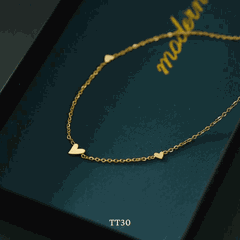Vòng tay Thép Titan không gỉ hình tim sợi mỏng basic  TT30