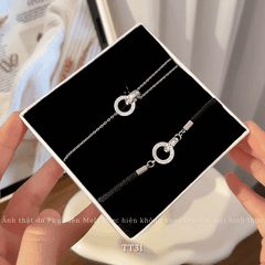 [KHÔNG ĐEN GỈ] Bộ dây chuyền, Vòng tay, Bông tai thép Titan la mã lồng khoen đá cao cấp thời trang - TT31