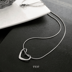 Dây chuyền nữ hình tim titan không đen gỉ phong cách unisex TT37