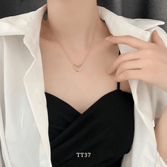 Dây chuyền nữ hình tim titan không đen gỉ phong cách unisex TT37