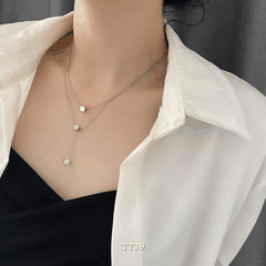 Dây chuyền nữ sợi đôi titan không đen gỉ phụ kiện trang sức unisex TT39