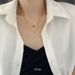 Dây chuyền nữ sợi đôi titan không đen gỉ phụ kiện trang sức unisex TT39