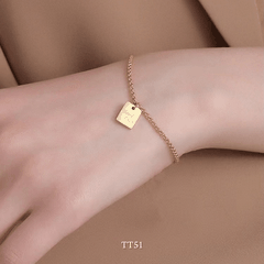 [KHÔNG ĐEN GỈ] Vòng tay thép Titan Unisex thiết kế họa tiết GOOD LUCK thời trang Hàn Quốc TT51