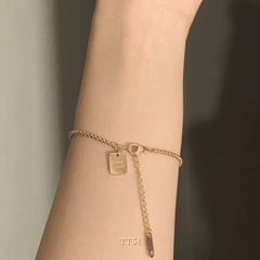 [KHÔNG ĐEN GỈ] Vòng tay thép Titan Unisex thiết kế họa tiết GOOD LUCK thời trang Hàn Quốc TT51