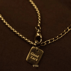 [KHÔNG ĐEN GỈ] Vòng tay thép Titan Unisex thiết kế họa tiết GOOD LUCK thời trang Hàn Quốc TT51