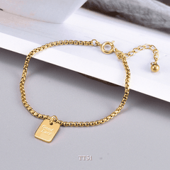 [KHÔNG ĐEN GỈ] Vòng tay thép Titan Unisex thiết kế họa tiết GOOD LUCK thời trang Hàn Quốc TT51
