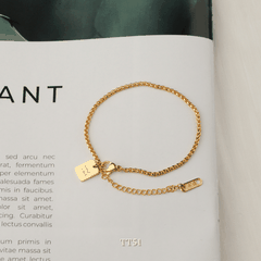 [KHÔNG ĐEN GỈ] Vòng tay thép Titan Unisex thiết kế họa tiết GOOD LUCK thời trang Hàn Quốc TT51