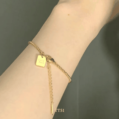[KHÔNG ĐEN GỈ] Vòng tay thép Titan Unisex thiết kế họa tiết GOOD LUCK thời trang Hàn Quốc TT51