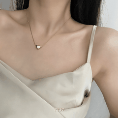 [KHÔNG ĐEN GỈ] Dây chuyền thép Titan hình tim thiết kế mặt trơn bóng phụ kiện thời trang - TT57