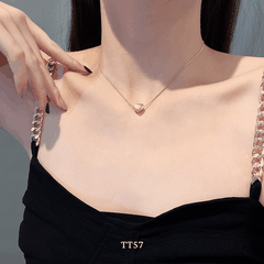 [KHÔNG ĐEN GỈ] Dây chuyền thép Titan hình tim thiết kế mặt trơn bóng phụ kiện thời trang - TT57