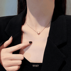 [KHÔNG ĐEN GỈ] Dây chuyền thép Titan hình tim thiết kế mặt trơn bóng phụ kiện thời trang - TT57