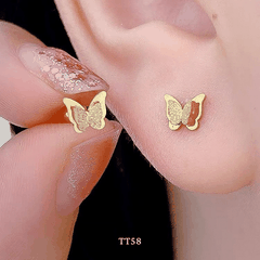 Bông tai mạ vàng nữ hình hồ điệp 2 lớp sang trọng phong cách Hàn Quốc - TT58
