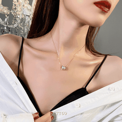 [KHÔNG ĐEN GỈ] Dây chuyền thép Titan mạ vàng hình trụ đính đá cao cấp thời trang sang trọng - TT60