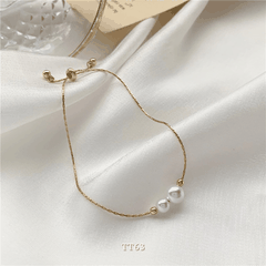 [KHÔNG ĐEN GỈ] Vòng tay thép Titan phối ngọc trai nhân tạo cao cấp phụ kiện thời trang - TT63