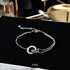 [KHÔNG ĐEN GỈ] Bộ dây chuyền, Vòng tay, Bông tai thép Titan la mã lồng khoen đá cao cấp thời trang - TT31