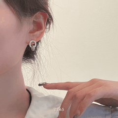 [KHÔNG ĐEN GỈ] Bộ dây chuyền, Vòng tay, Bông tai thép Titan la mã lồng khoen đá cao cấp thời trang - TT31