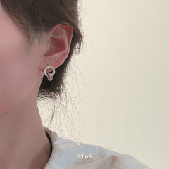 [KHÔNG ĐEN GỈ] Bộ dây chuyền, Vòng tay, Bông tai thép Titan la mã lồng khoen đá cao cấp thời trang - TT31