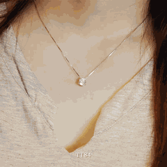 Dây chuyền mạ bạc đính đá tròn cao cấp thiết kế đơn giản tinh tế sợi mảnh thời trang - TT84