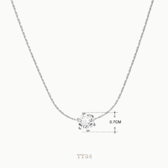 Dây chuyền mạ bạc đính đá tròn cao cấp thiết kế đơn giản tinh tế sợi mảnh thời trang - TT84