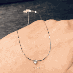 Dây chuyền mạ bạc đính đá tròn cao cấp thiết kế đơn giản tinh tế sợi mảnh thời trang - TT84