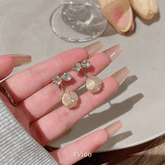 Bông tai nơ đính đá thời trang nữ tính dịu dàng Mely VV100
