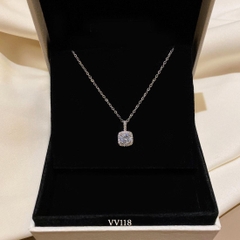 Dây chuyền nữ mặt đá vuông đính đá phong cách đơn giản thời trang VV118