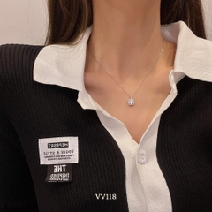 Dây chuyền nữ mặt đá vuông đính đá phong cách đơn giản thời trang VV118