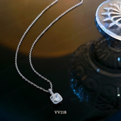 Dây chuyền nữ mặt đá vuông đính đá phong cách đơn giản thời trang VV118