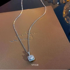 Dây chuyền nữ mặt đá vuông đính đá phong cách đơn giản thời trang VV118