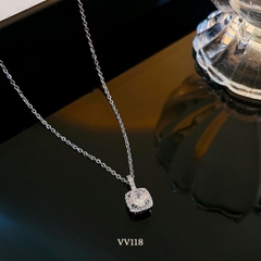 Dây chuyền nữ mặt đá vuông đính đá phong cách đơn giản thời trang VV118