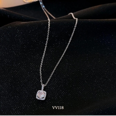 Dây chuyền nữ mặt đá vuông đính đá phong cách đơn giản thời trang VV118