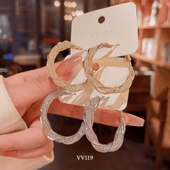 Bông tai nữ tròn xoắn đính đá phụ kiện trang sức cá tính VV119