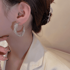 Bông tai nữ tròn xoắn đính đá phụ kiện trang sức cá tính VV119