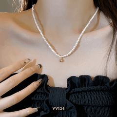 Dây chuyền ngọc trai nhân tạo loại hạt nhỏ phong cách Basic thời trang - VV124