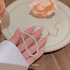 Dây chuyền ngọc trai nhân tạo loại hạt nhỏ phong cách Basic thời trang - VV124