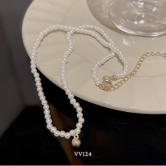 Dây chuyền ngọc trai nhân tạo loại hạt nhỏ phong cách Basic thời trang - VV124