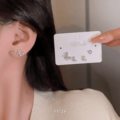 Set Bông tai nữ hình bướm đính đá phụ kiện trang sức xinh đẹp VV126