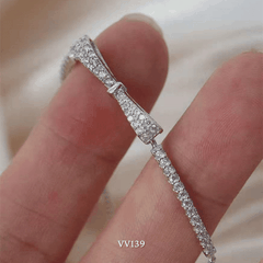 Vòng tay nữ mạ bạc cao cấp hình nơ đính đá sang trọng thời trang  VV139
