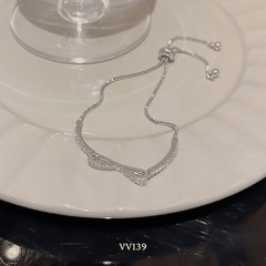 Vòng tay nữ mạ bạc cao cấp hình nơ đính đá sang trọng thời trang  VV139